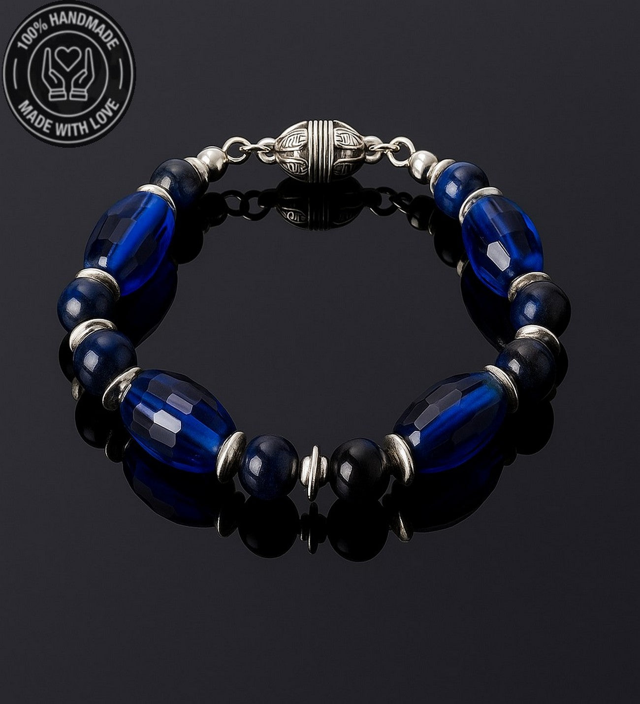 Lacivert Kaplan Gözü Lacivert Kuvars Odaklanma Ve Nazar Karşıtı Bileklik