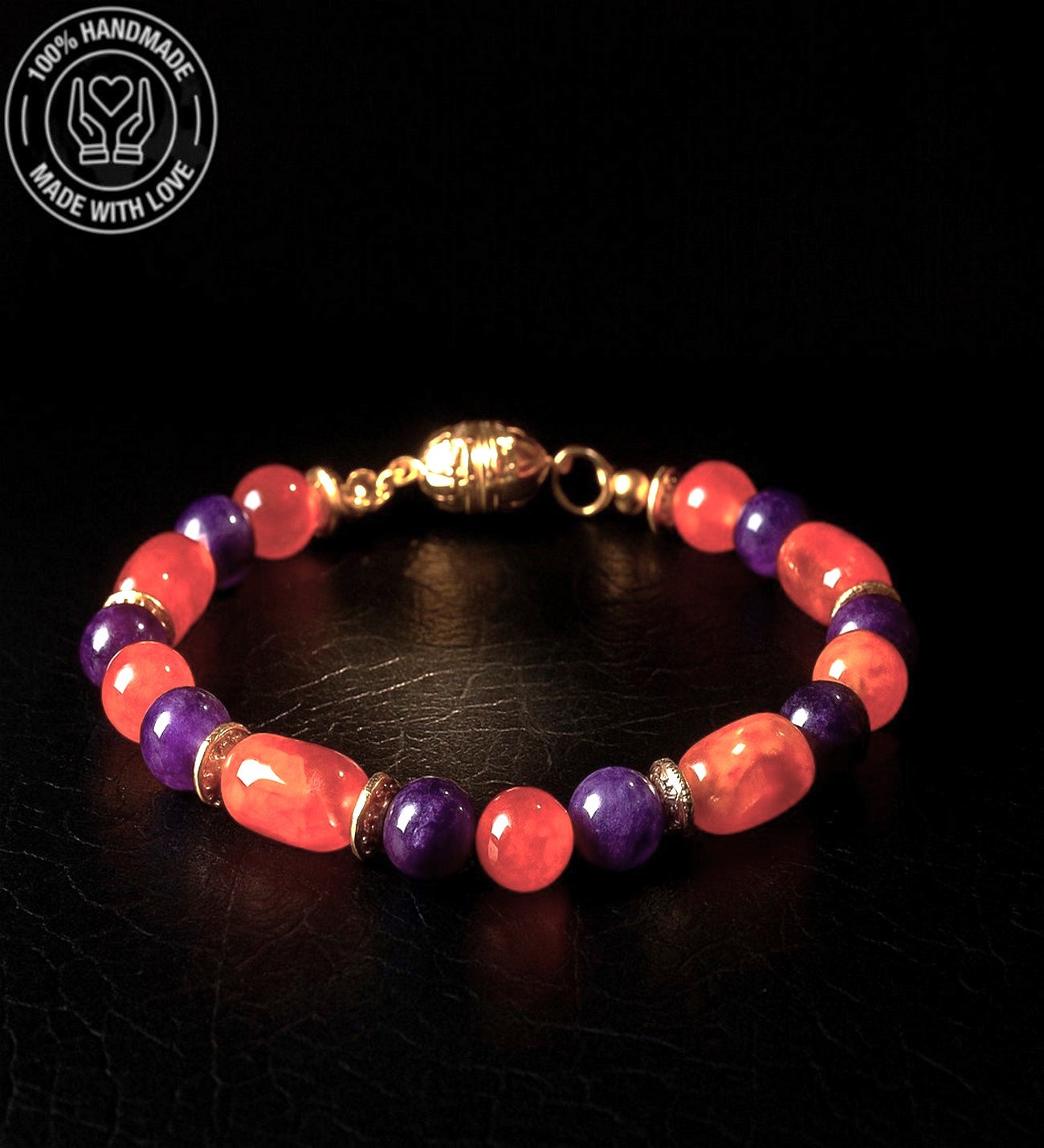 Turuncu Mor Akik Özgüven Ve Motivasyon Için Bileklik