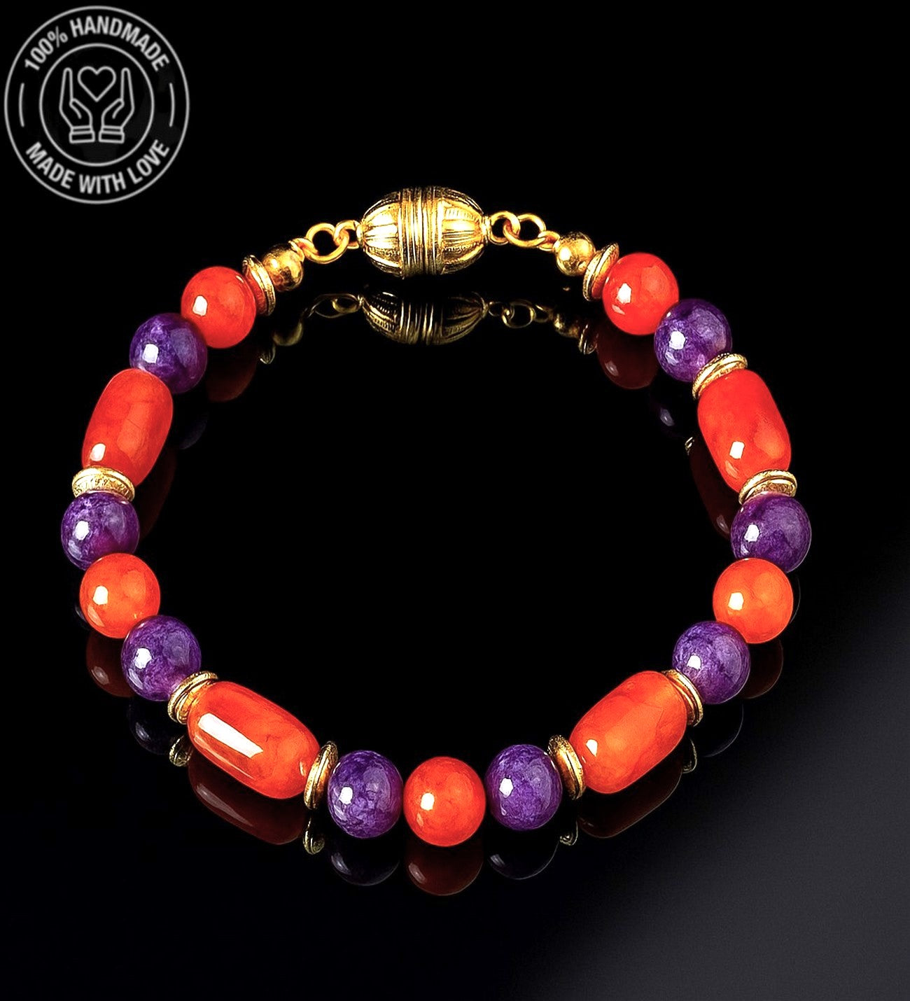 Turuncu Mor Akik Özgüven Ve Motivasyon Için Bileklik