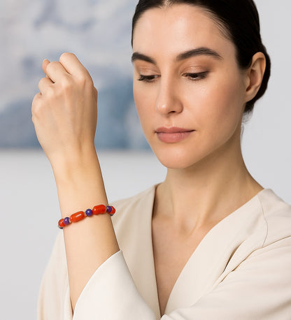 Orange Purple Agate Bracelet for Self-Confidence and Motivation