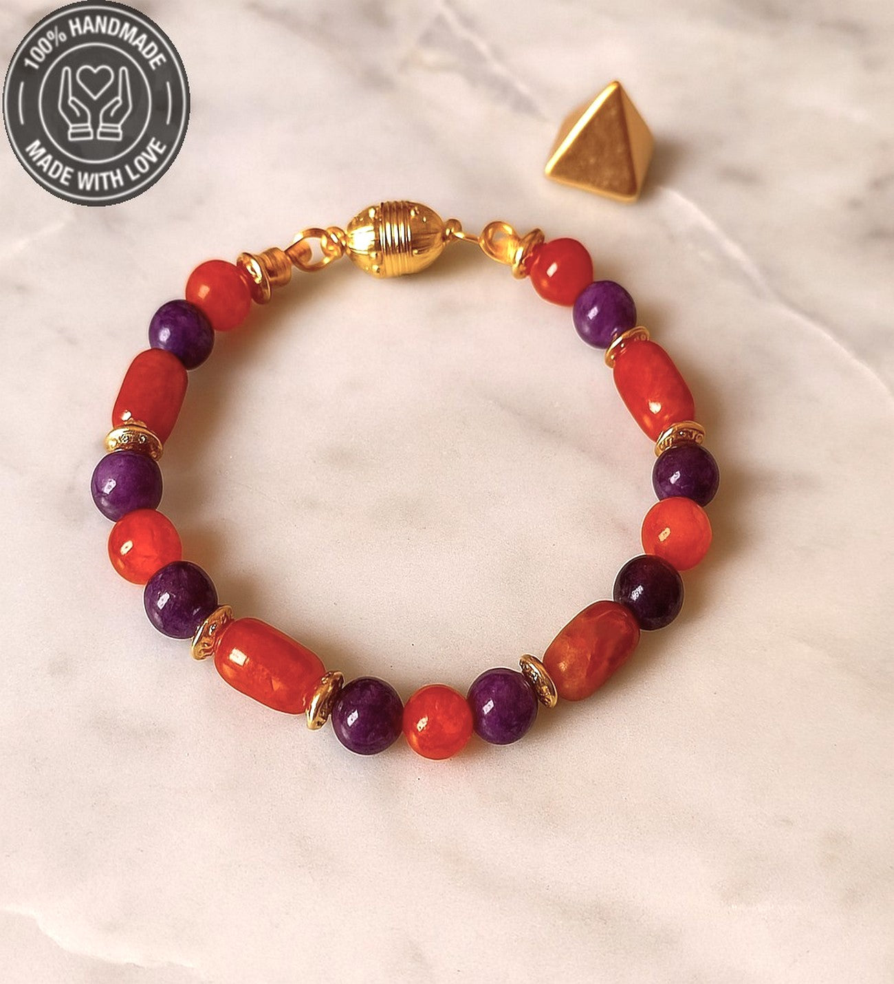 Turuncu Mor Akik Özgüven Ve Motivasyon Için Bileklik