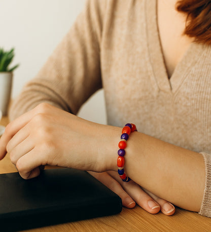 Orange Purple Agate Bracelet for Self-Confidence and Motivation