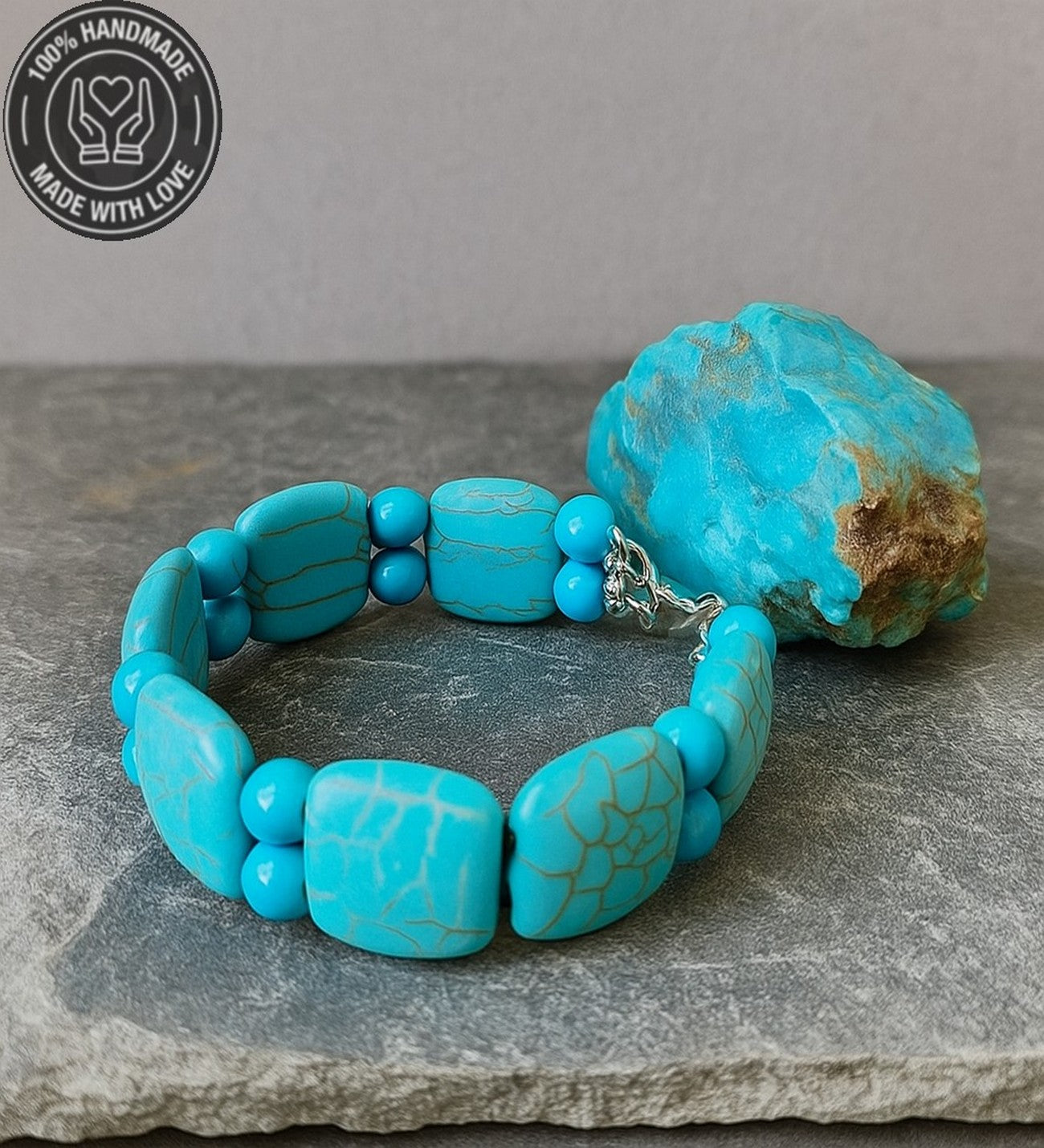 2 Sıralı Turkuaz Şifa Ve Nazar Koruması Bileklik