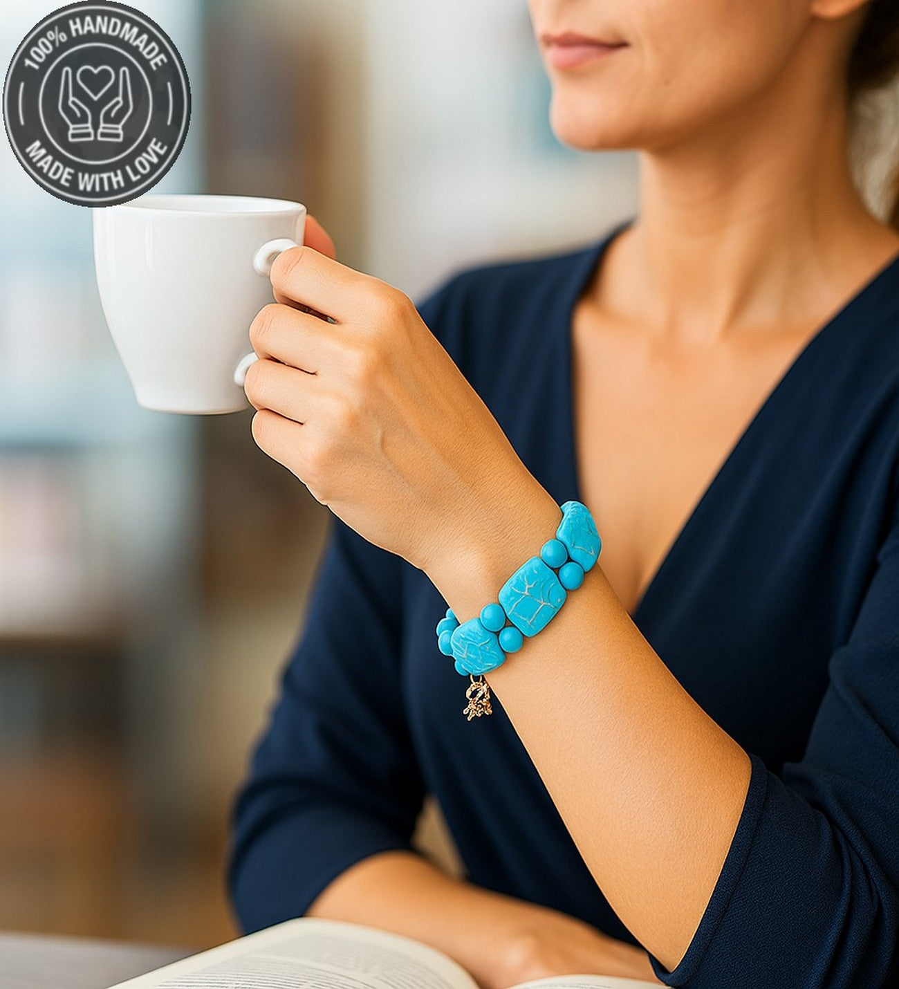 2 Sıralı Turkuaz Şifa Ve Nazar Koruması Bileklik