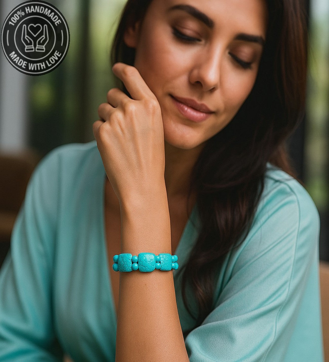 2 Sıralı Turkuaz Şifa Ve Nazar Koruması Bileklik