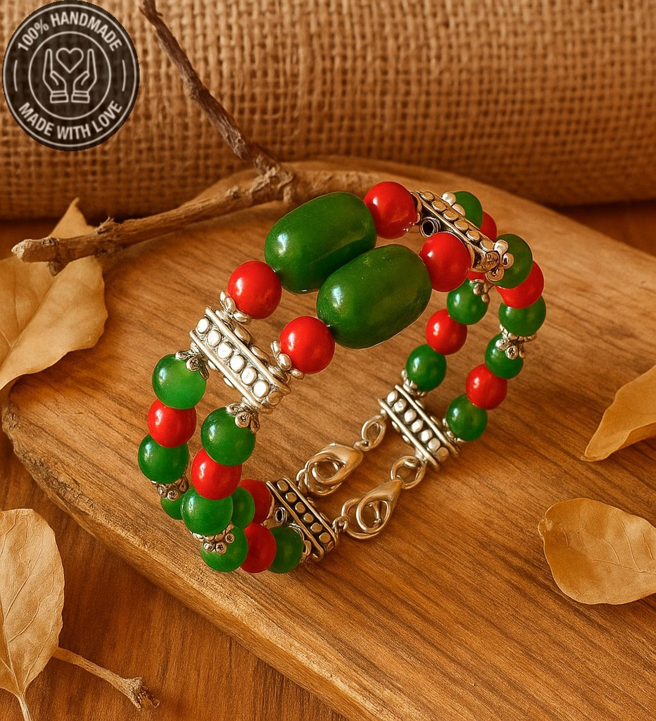 2 Sıralı Akik Mercan Nazara Karşı Etkili Denge Ve Enerji Veren Bileklik