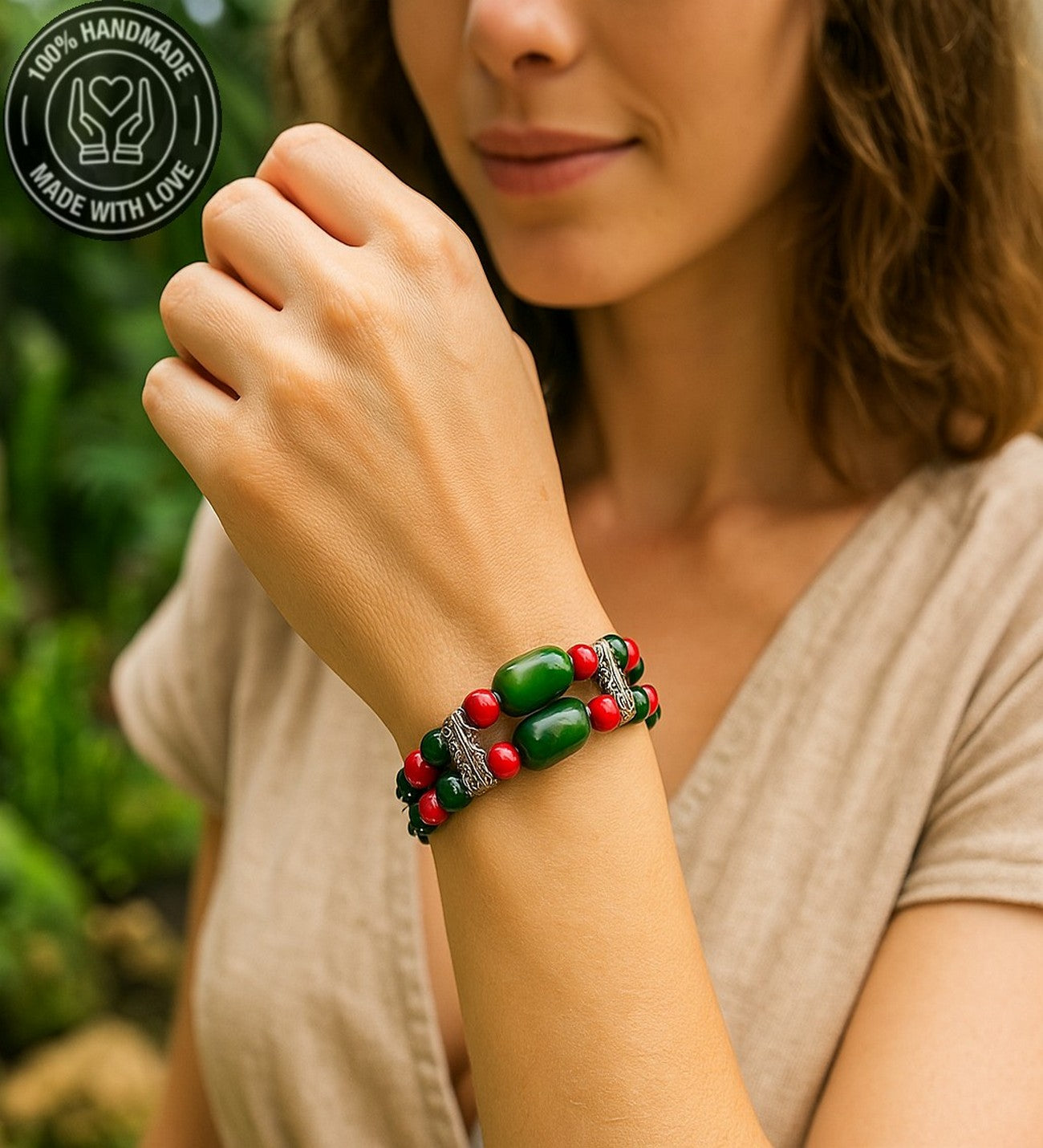 2 Sıralı Akik Mercan Nazara Karşı Etkili Denge Ve Enerji Veren Bileklik