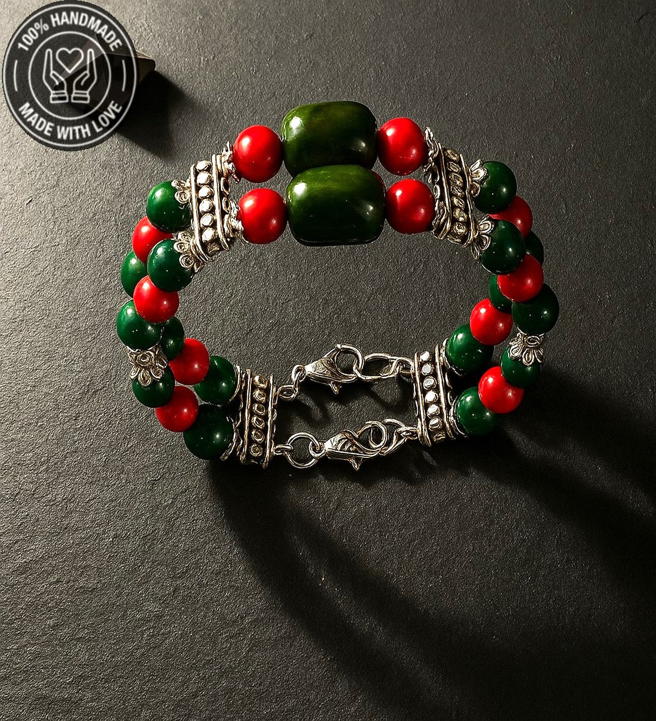 2 Sıralı Akik Mercan Nazara Karşı Etkili Denge Ve Enerji Veren Bileklik