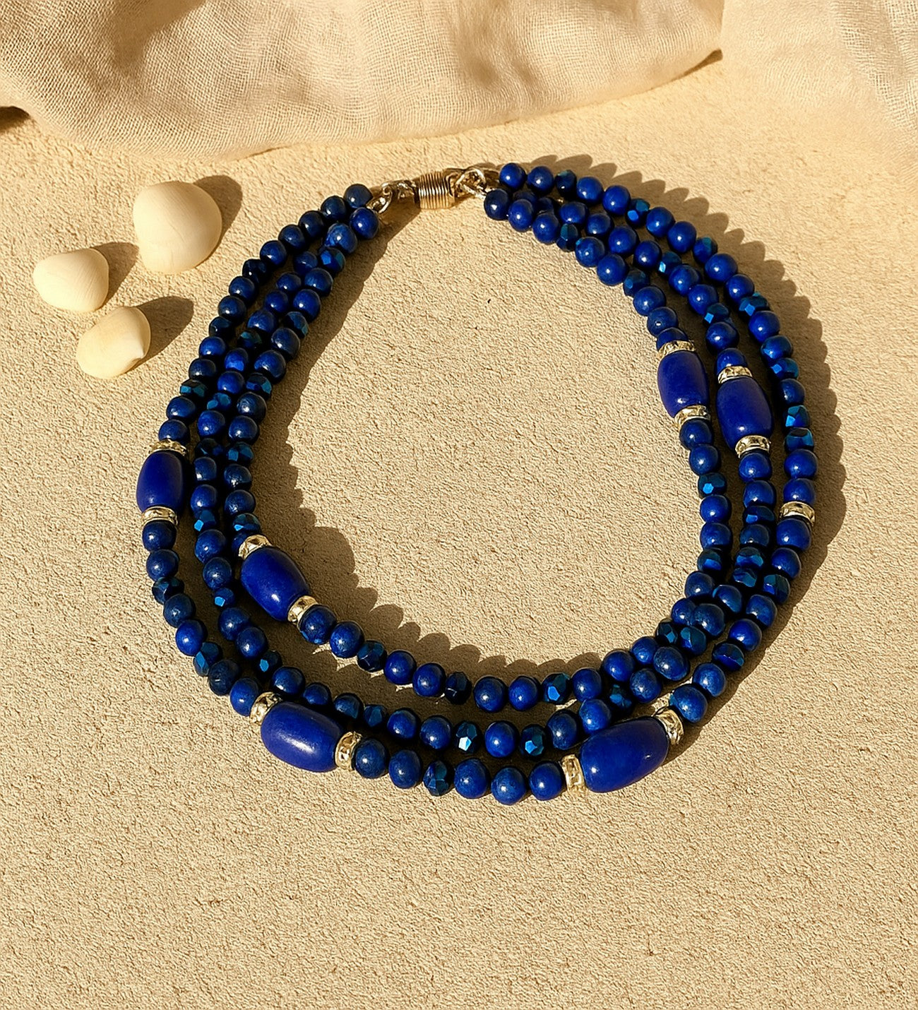 Lapis Jasper 3 Sıralı Güç Ve Nazardan Korunma Kolyesi