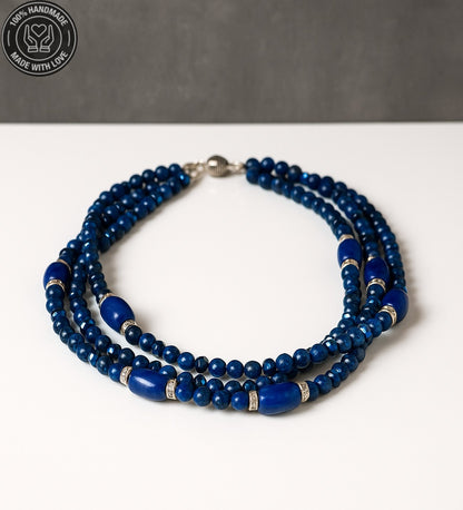 Lapis Jasper 3 Sıralı Güç Ve Nazardan Korunma Kolyesi