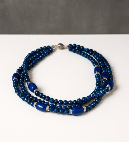 Lapis Jasper 3 Sıralı Güç Ve Nazardan Korunma Kolyesi
