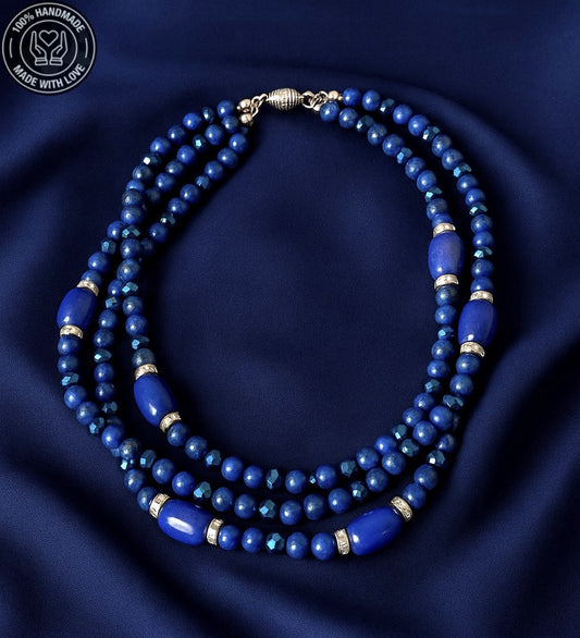 Lapis Jasper 3 Sıralı Güç Ve Nazardan Korunma Kolyesi