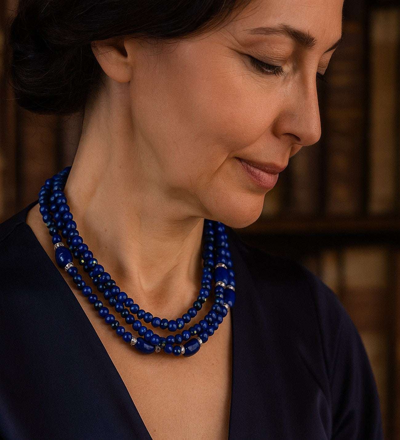 Lapis Jasper 3 Sıralı Güç Ve Nazardan Korunma Kolyesi