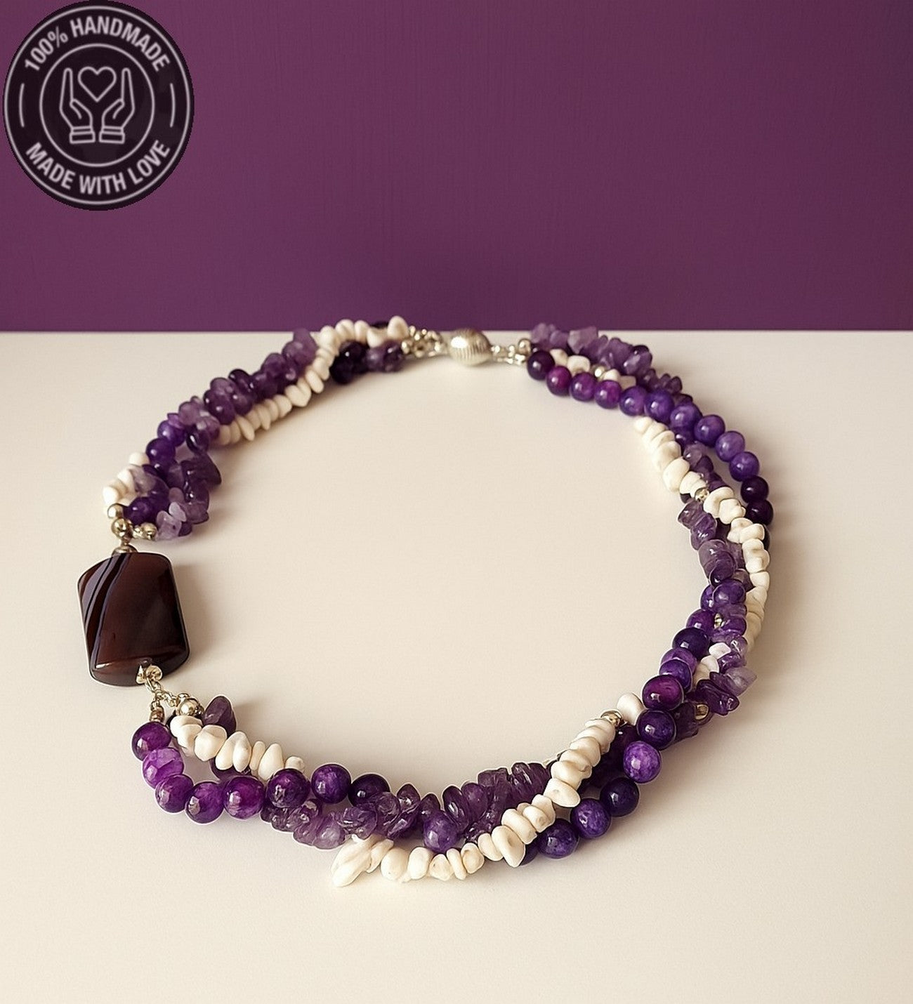 Ametist Havlit Akik Sezgi Güçlendirme Sakinlik Ve Nazar Koruması Kolye