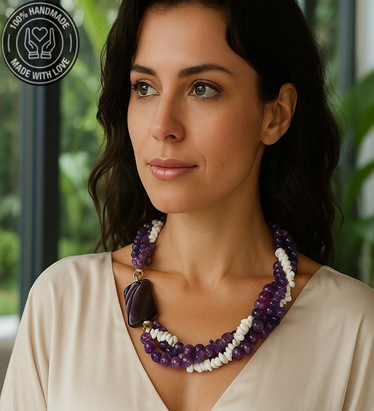 Ametist Havlit Akik Sezgi Güçlendirme Sakinlik Ve Nazar Koruması Kolye