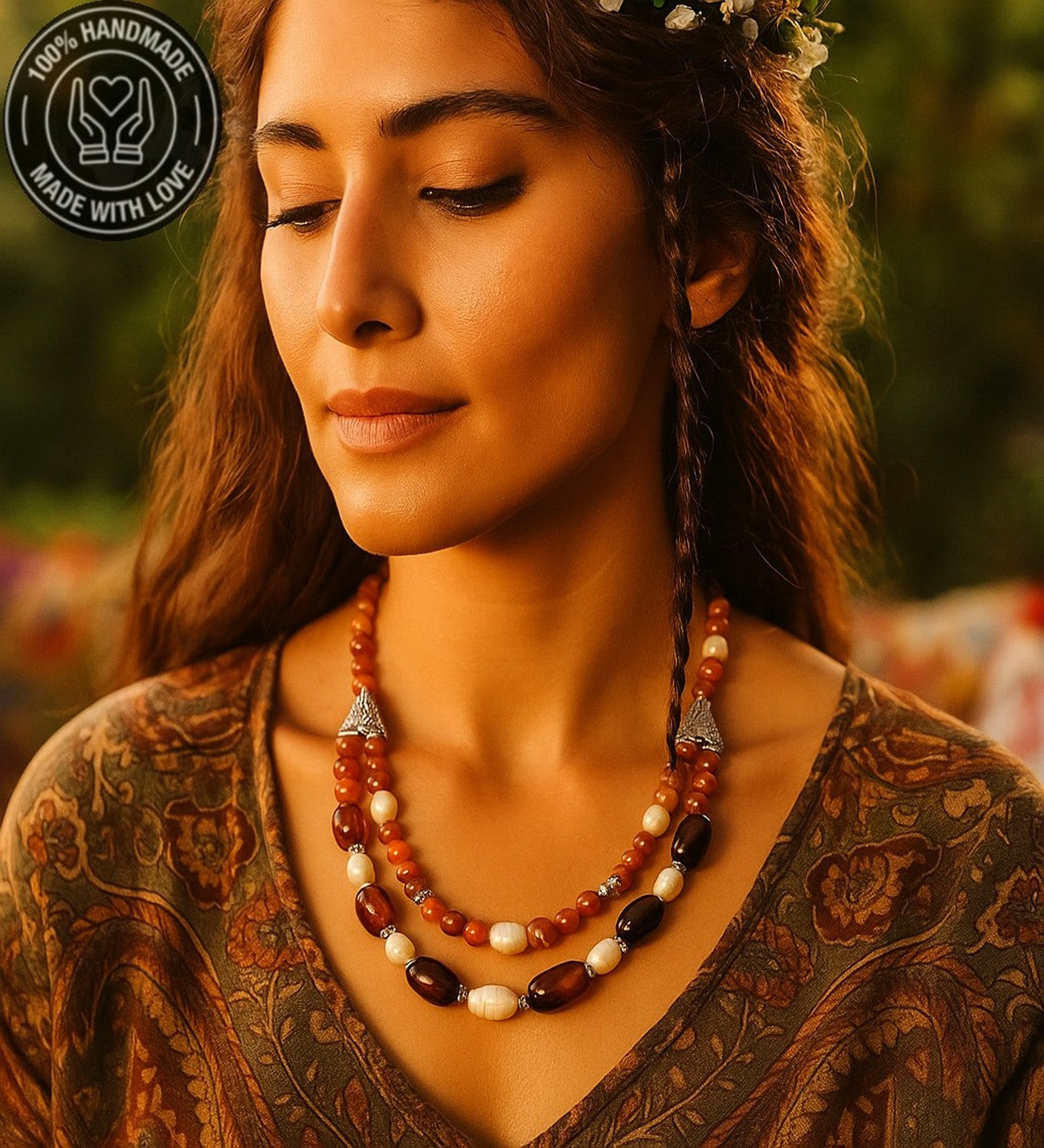 Akik Inci Sezgisel Güç Ve Nazardan Koruma Kolyesi