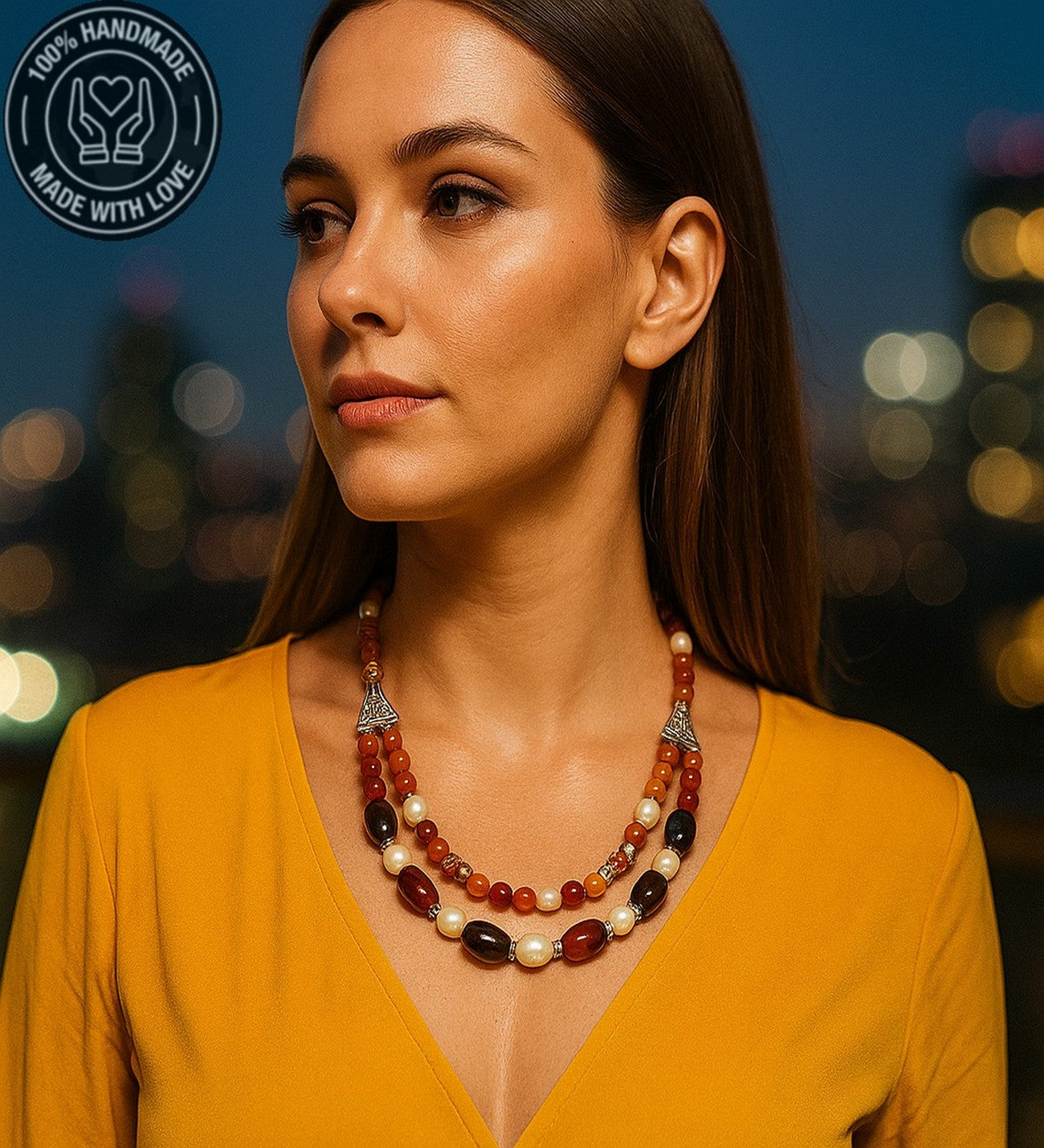 Akik Inci Sezgisel Güç Ve Nazardan Koruma Kolyesi