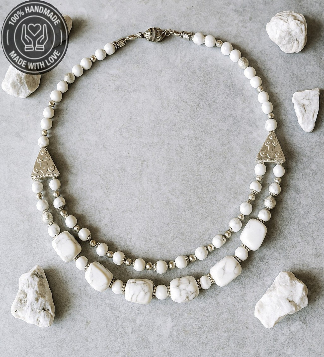 Havlit Iki Sıralı Pozitif Enerji Sakinlik Ve Denge Kolyesi