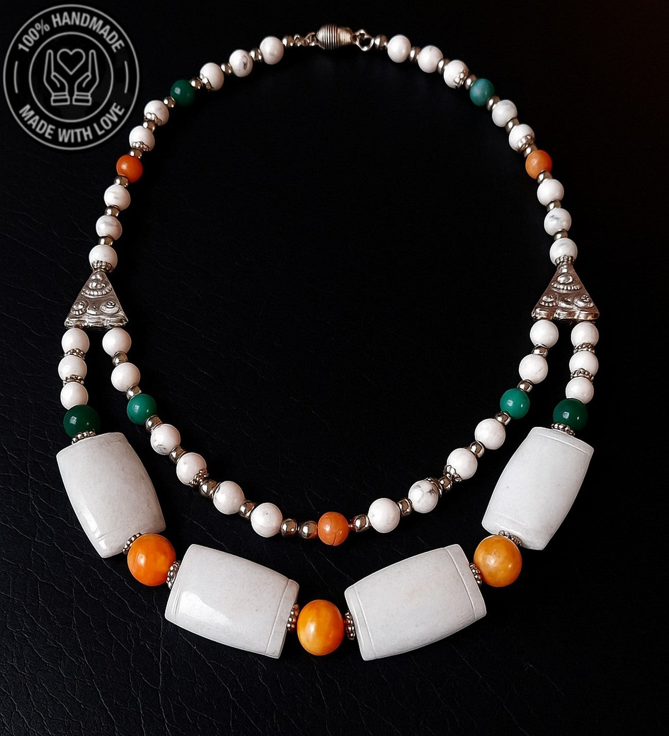 Havlit Kuvars Negatif Enerjiden Arınma Zihinsel Berraklık Için Iki Sıralı Kolye Ve Bileklik Seti