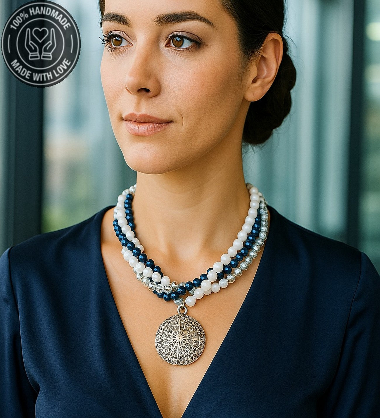 Hematit Dumanlı KuvarsKristal Nazardan Korunma Canlılık Ve Odaklanma Kolyesi