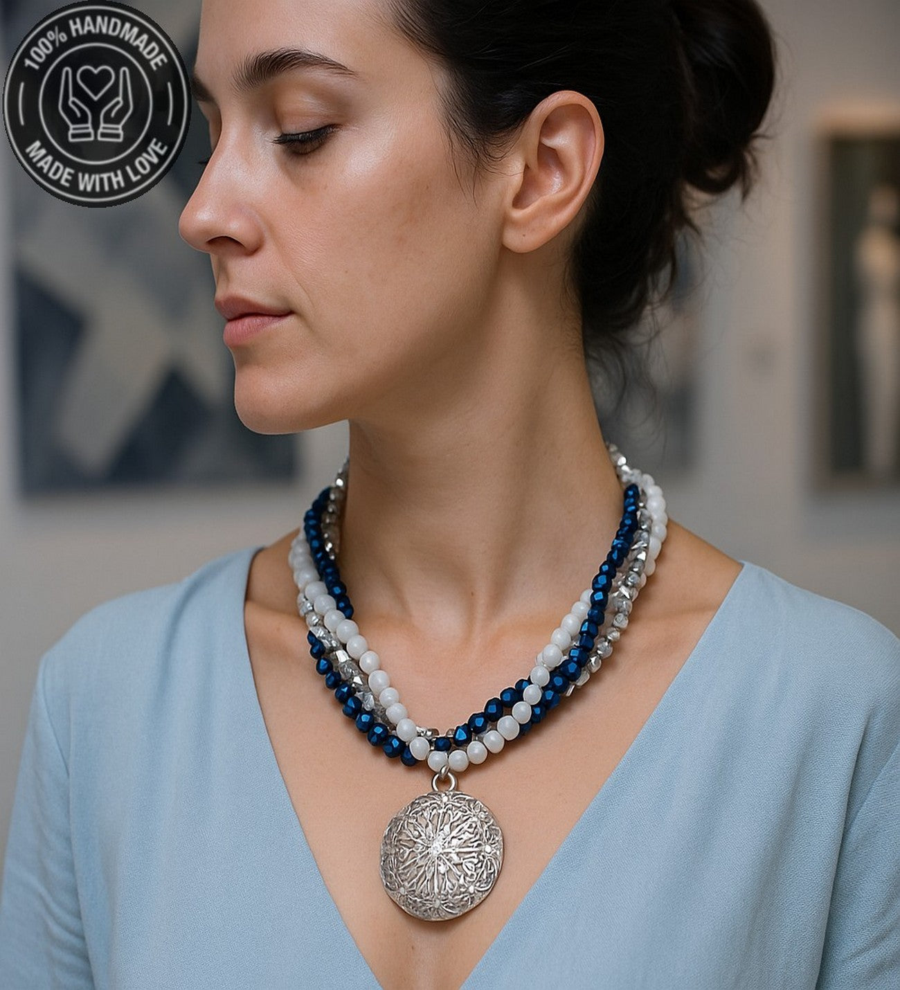 Hematit Dumanlı KuvarsKristal Nazardan Korunma Canlılık Ve Odaklanma Kolyesi