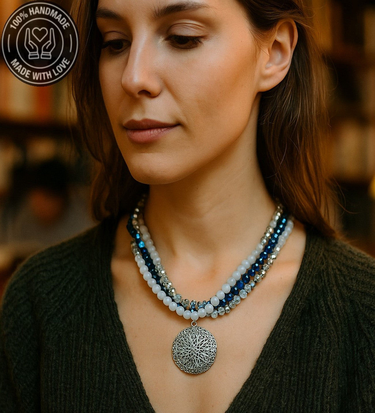 Hematit Dumanlı KuvarsKristal Nazardan Korunma Canlılık Ve Odaklanma Kolyesi