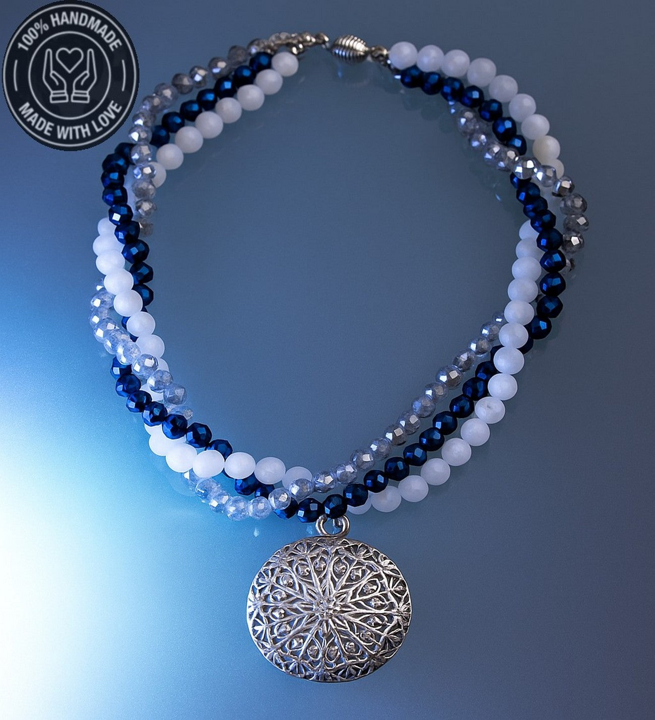 Hematit Dumanlı KuvarsKristal Nazardan Korunma Canlılık Ve Odaklanma Kolyesi