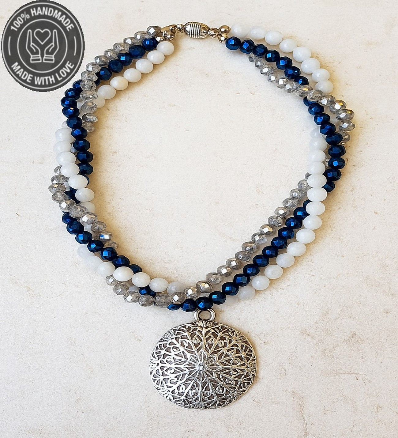 Hematit Dumanlı KuvarsKristal Nazardan Korunma Canlılık Ve Odaklanma Kolyesi