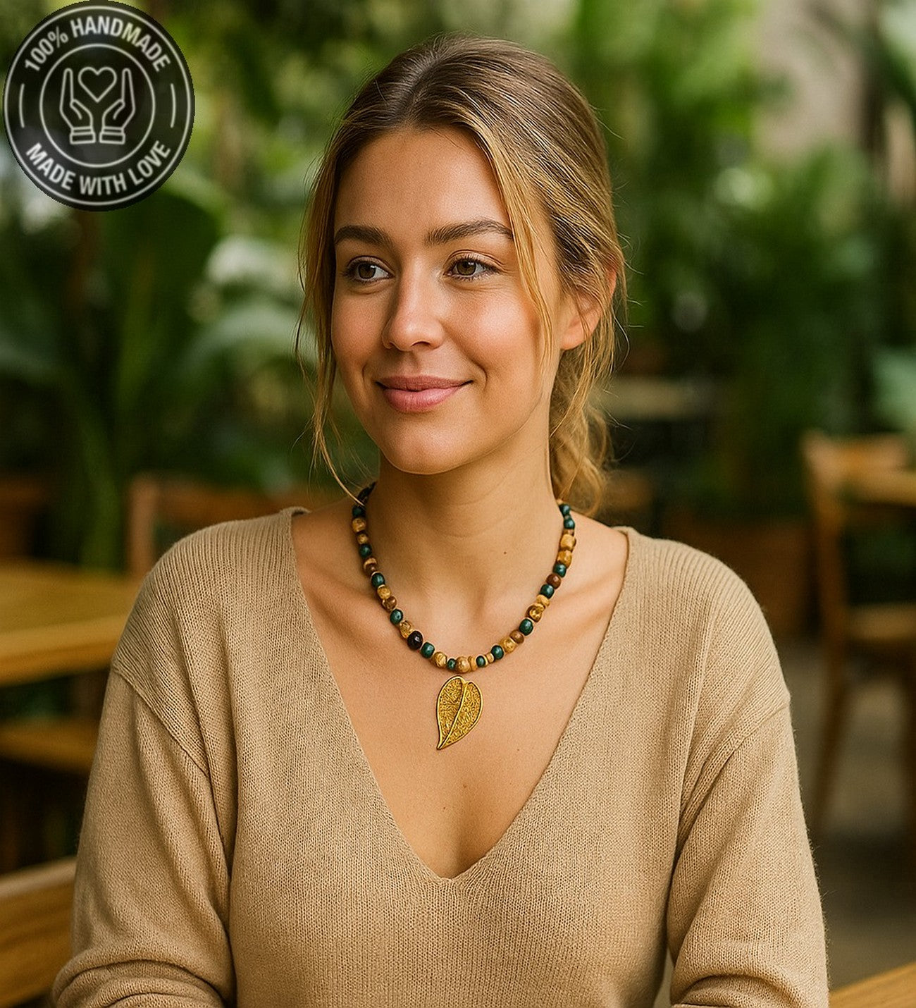 Kaplan Gözü Yeşil Akik Cesaret Şans Ve Nazardan Koruma Kolyesi