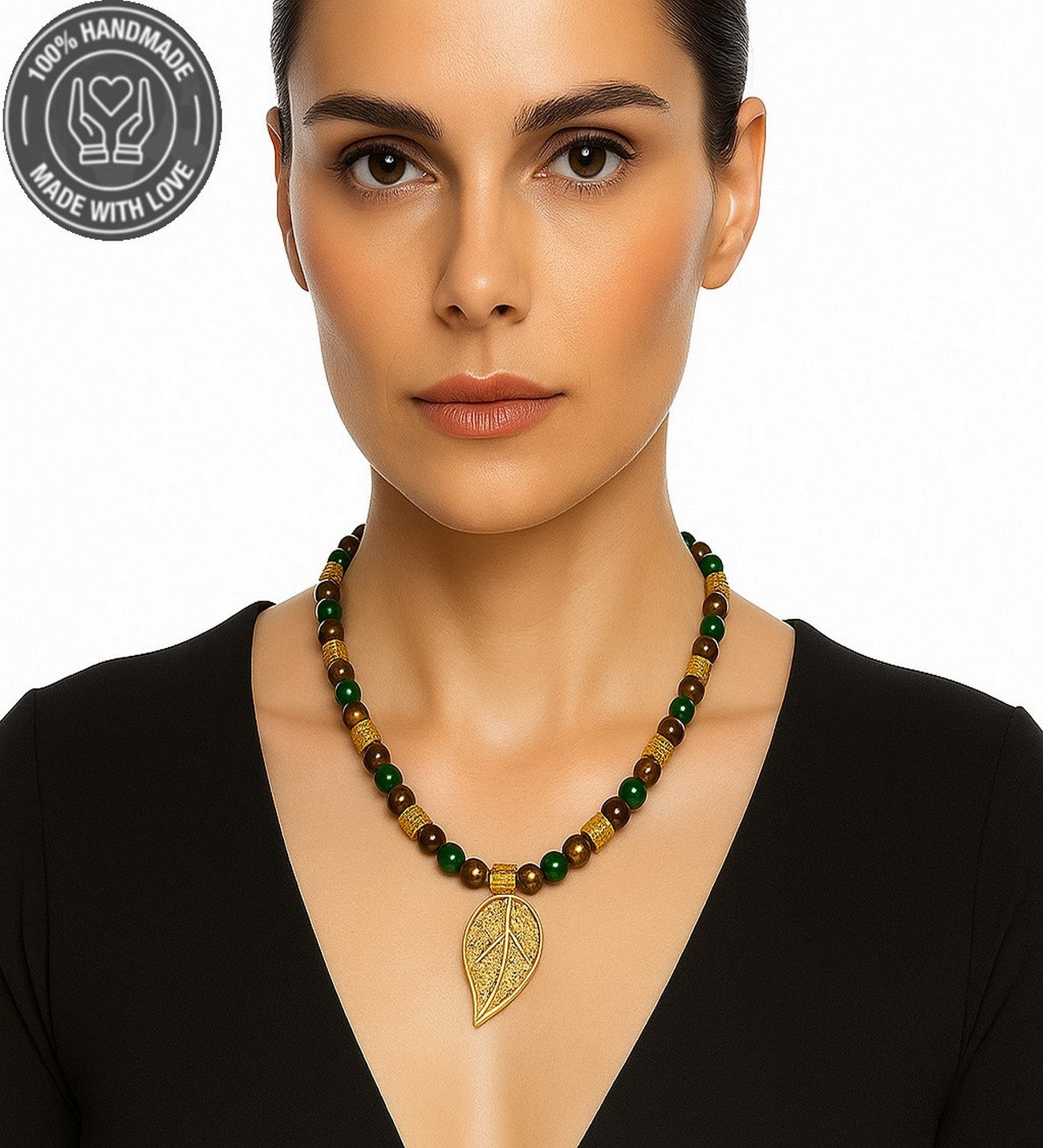 Kaplan Gözü Yeşil Akik Cesaret Şans Ve Nazardan Koruma Kolyesi