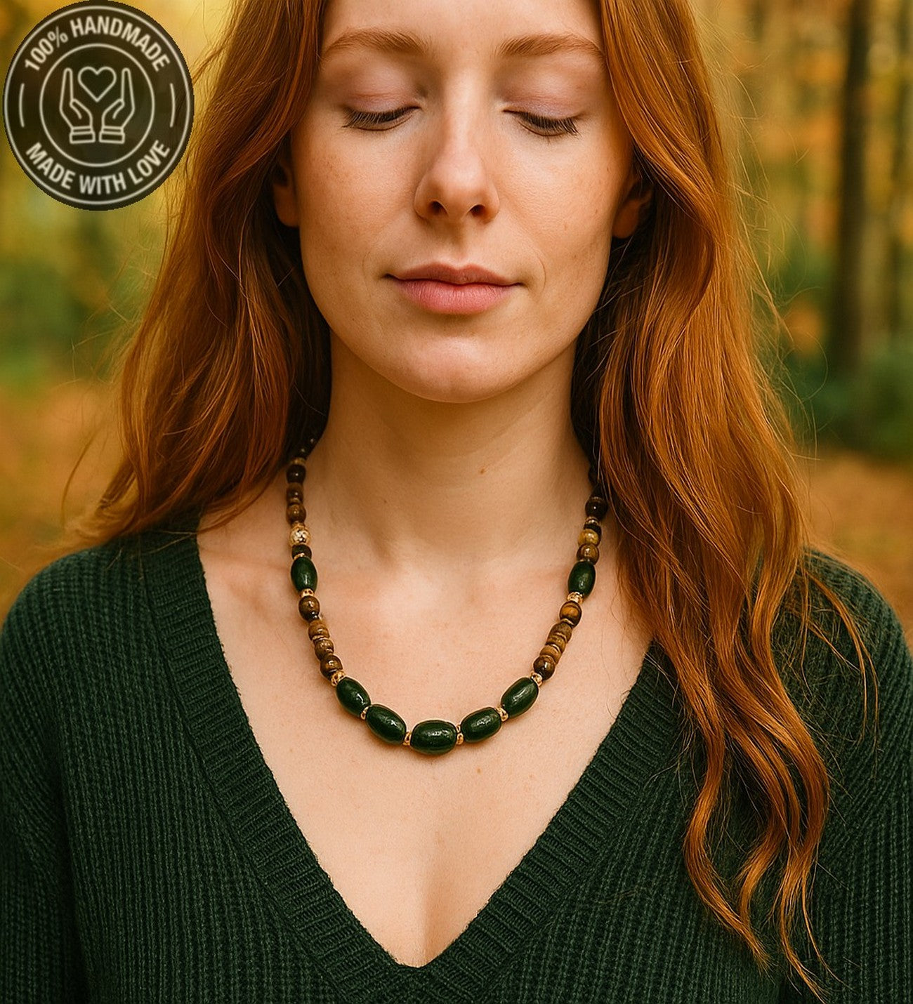 Kaplan gözü Ceyt Cesaret Ve Nazardan Korunma Kolyesi