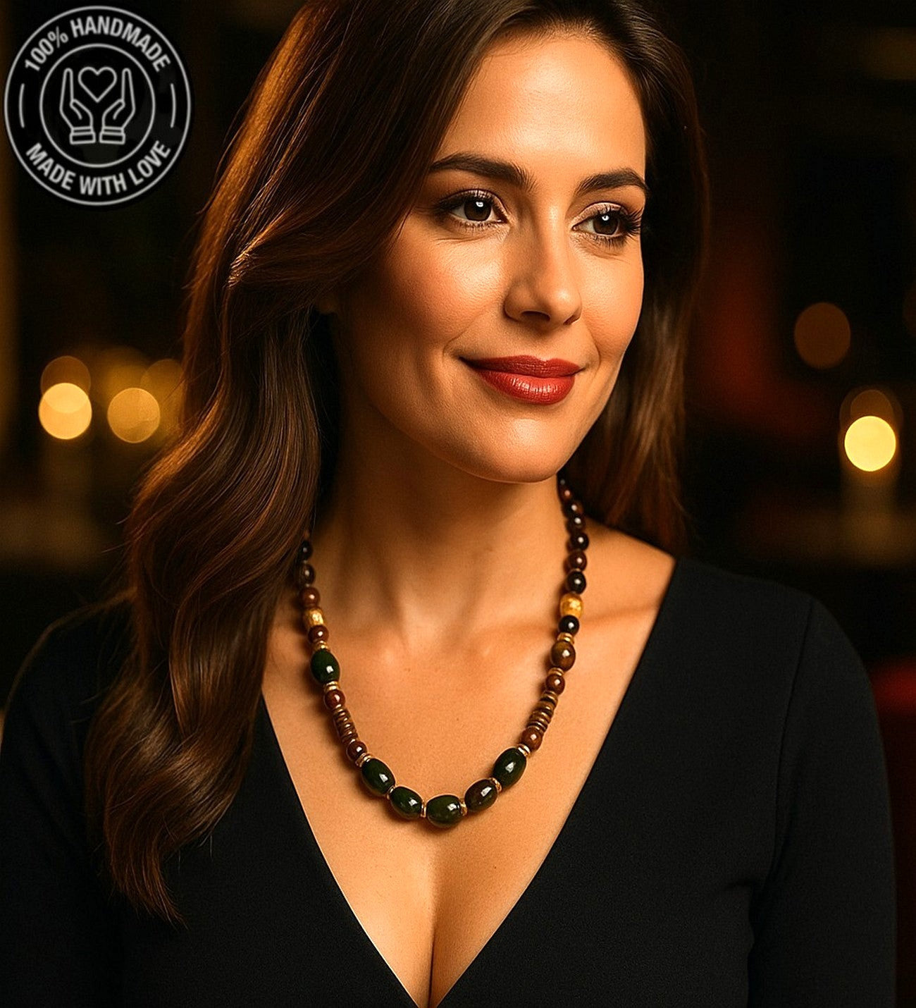 Kaplan gözü Ceyt Cesaret Ve Nazardan Korunma Kolyesi