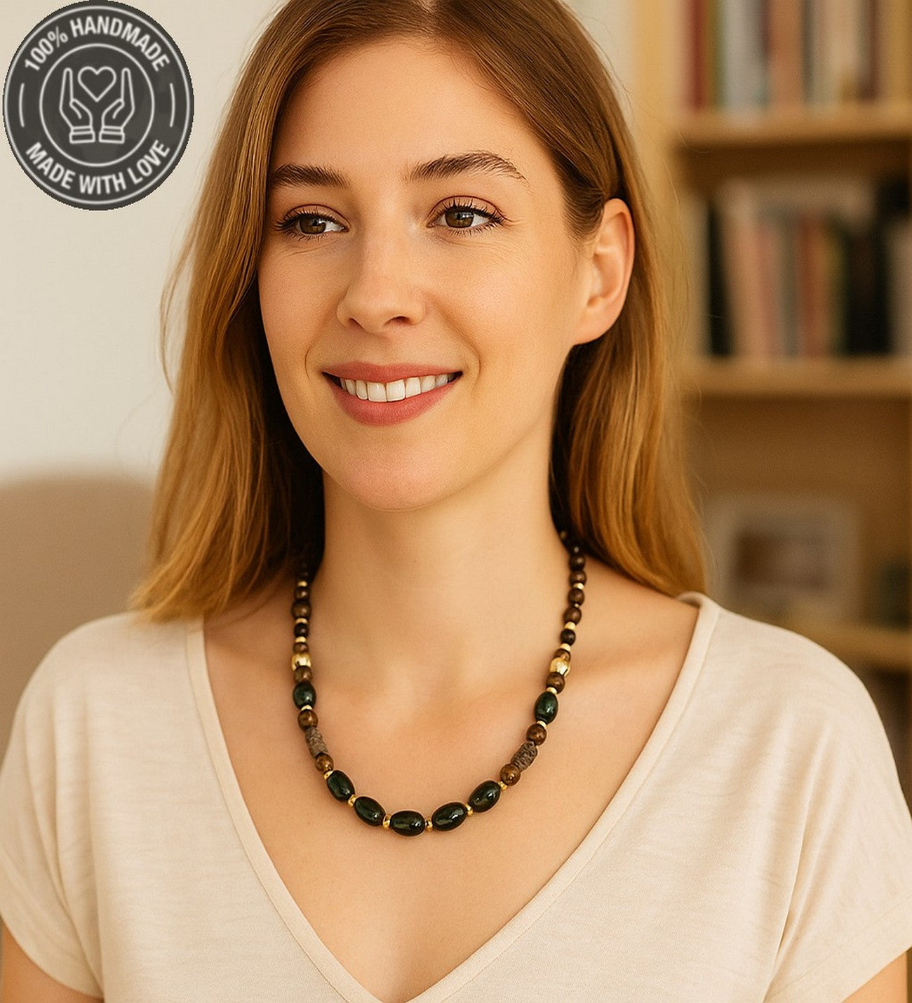 Kaplan gözü Ceyt Cesaret Ve Nazardan Korunma Kolyesi