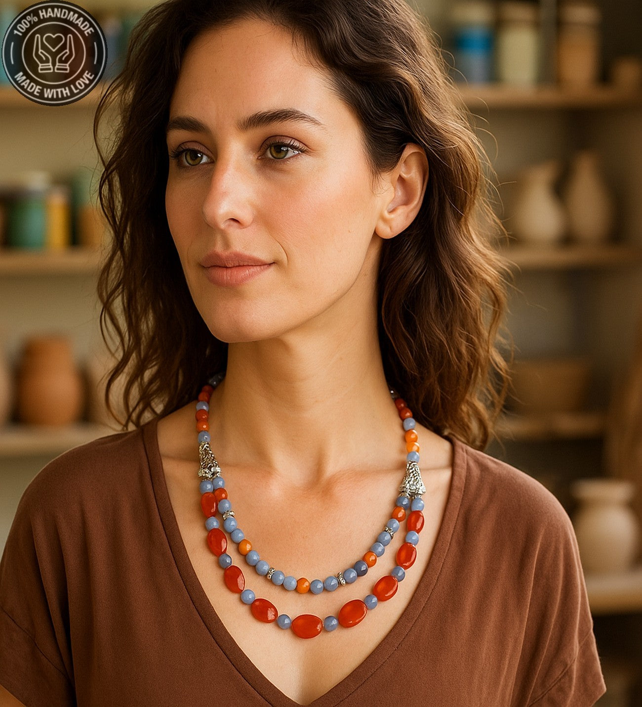 Kuvars Ceyt 2 Sıralı Huzur, Denge Ve Pozitif Enerji Kolyesi