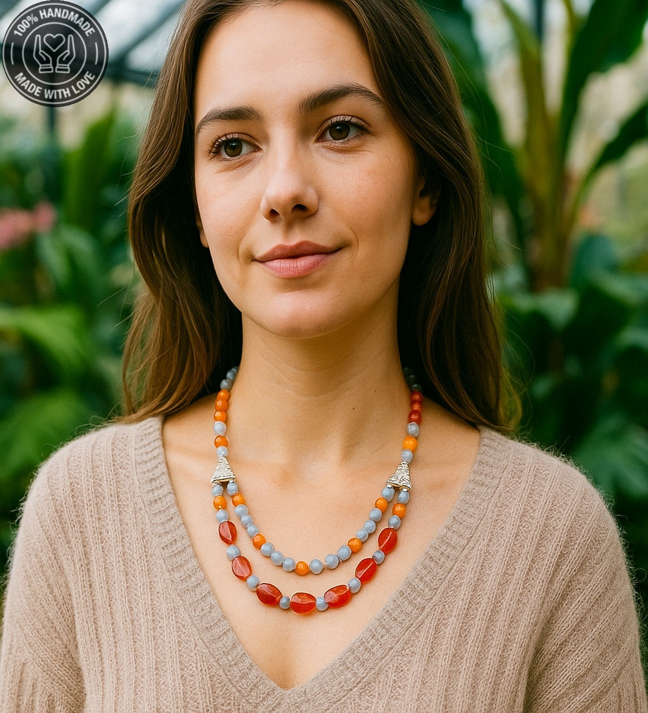 Kuvars Ceyt 2 Sıralı Huzur, Denge Ve Pozitif Enerji Kolyesi