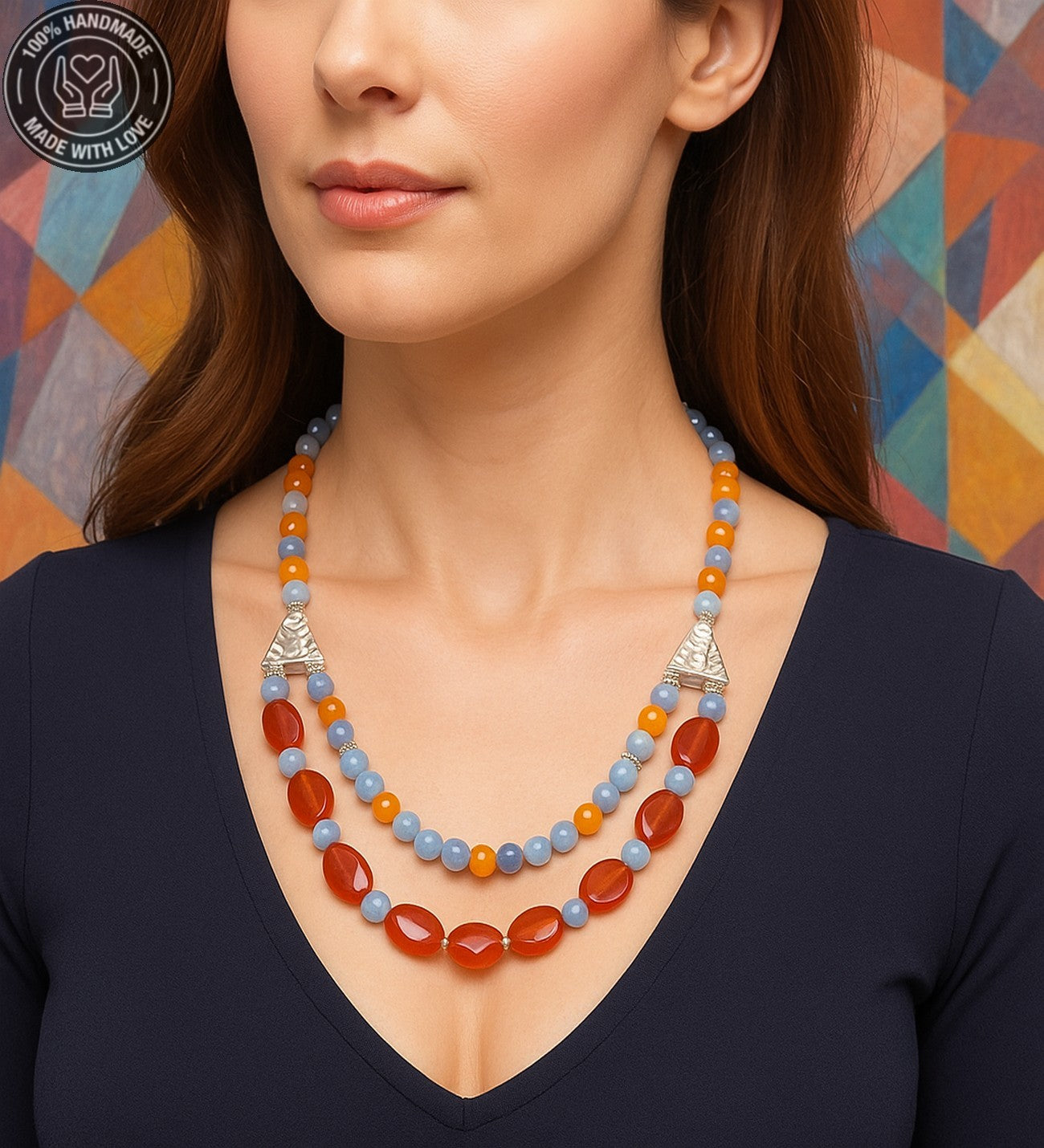 Kuvars Ceyt 2 Sıralı Huzur, Denge Ve Pozitif Enerji Kolyesi