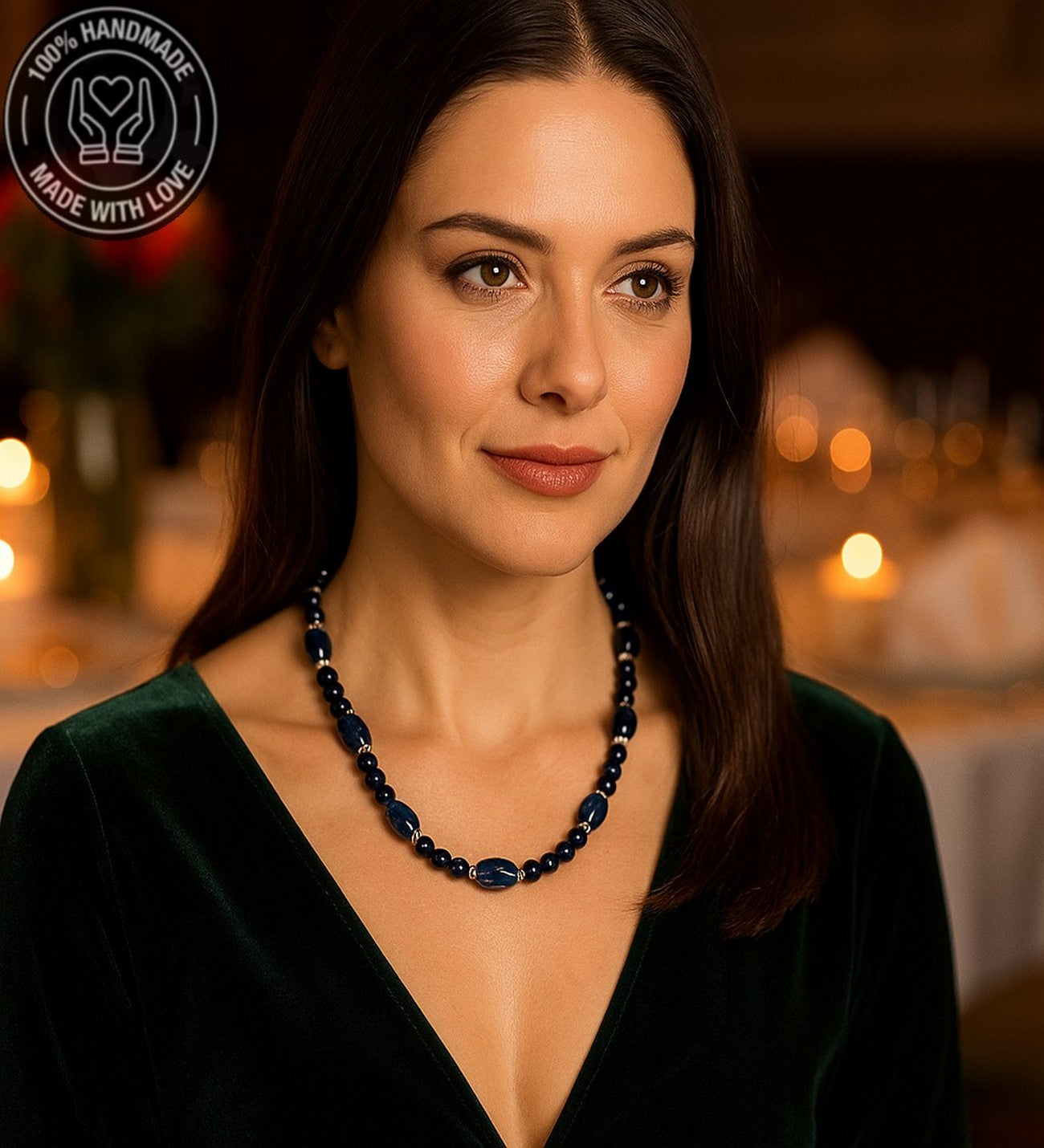 Lacivert Kaplan Gözü Lacivert Kuvars Cesaret, Odaklanma Negatif Enerji Kalkanı Kolye