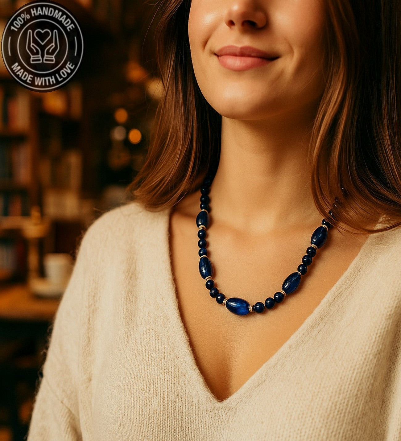 Lacivert Kaplan Gözü Lacivert Kuvars Cesaret, Odaklanma Negatif Enerji Kalkanı Kolye