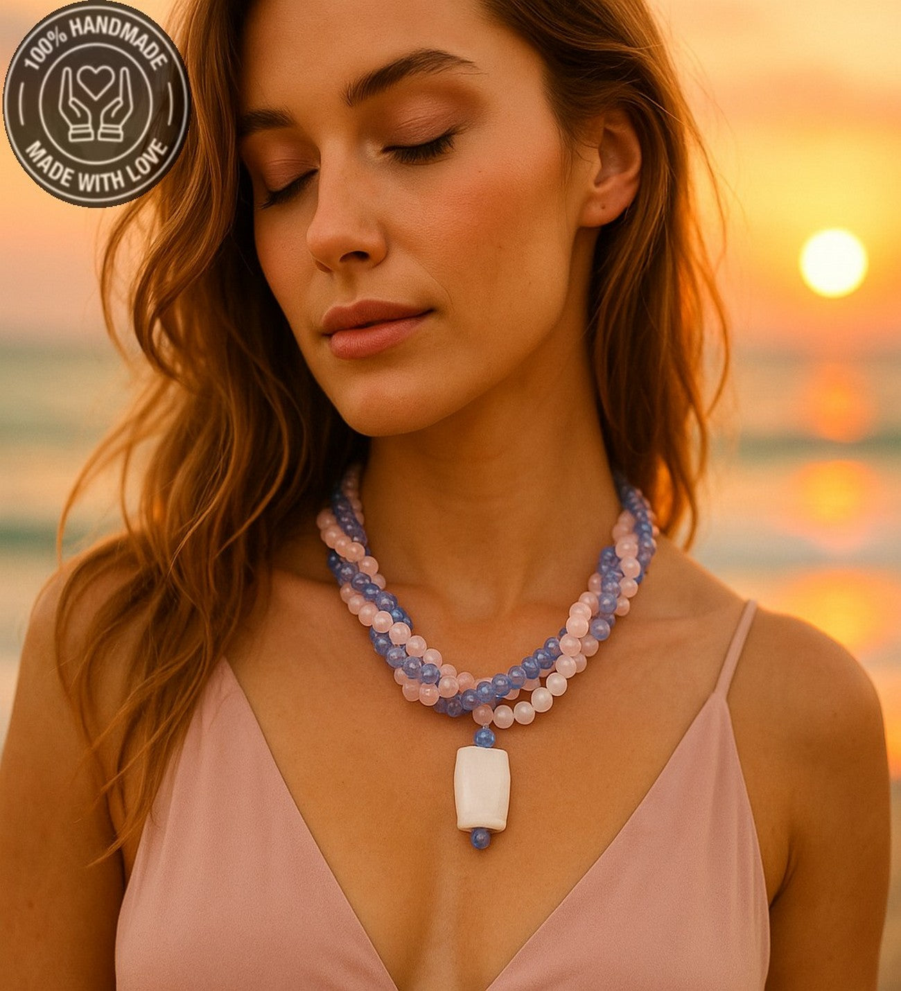 Kuvars Kristal 3 Sıralı Şifa Arınma Ve Enerji Kolyesi