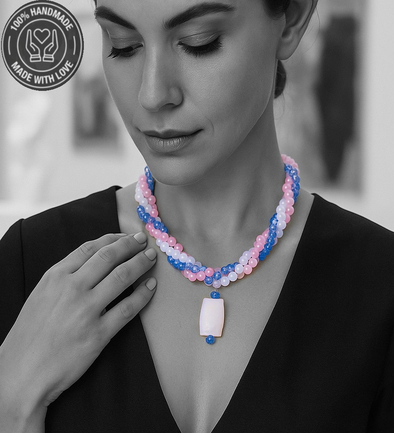 Kuvars Kristal 3 Sıralı Şifa Arınma Ve Enerji Kolyesi