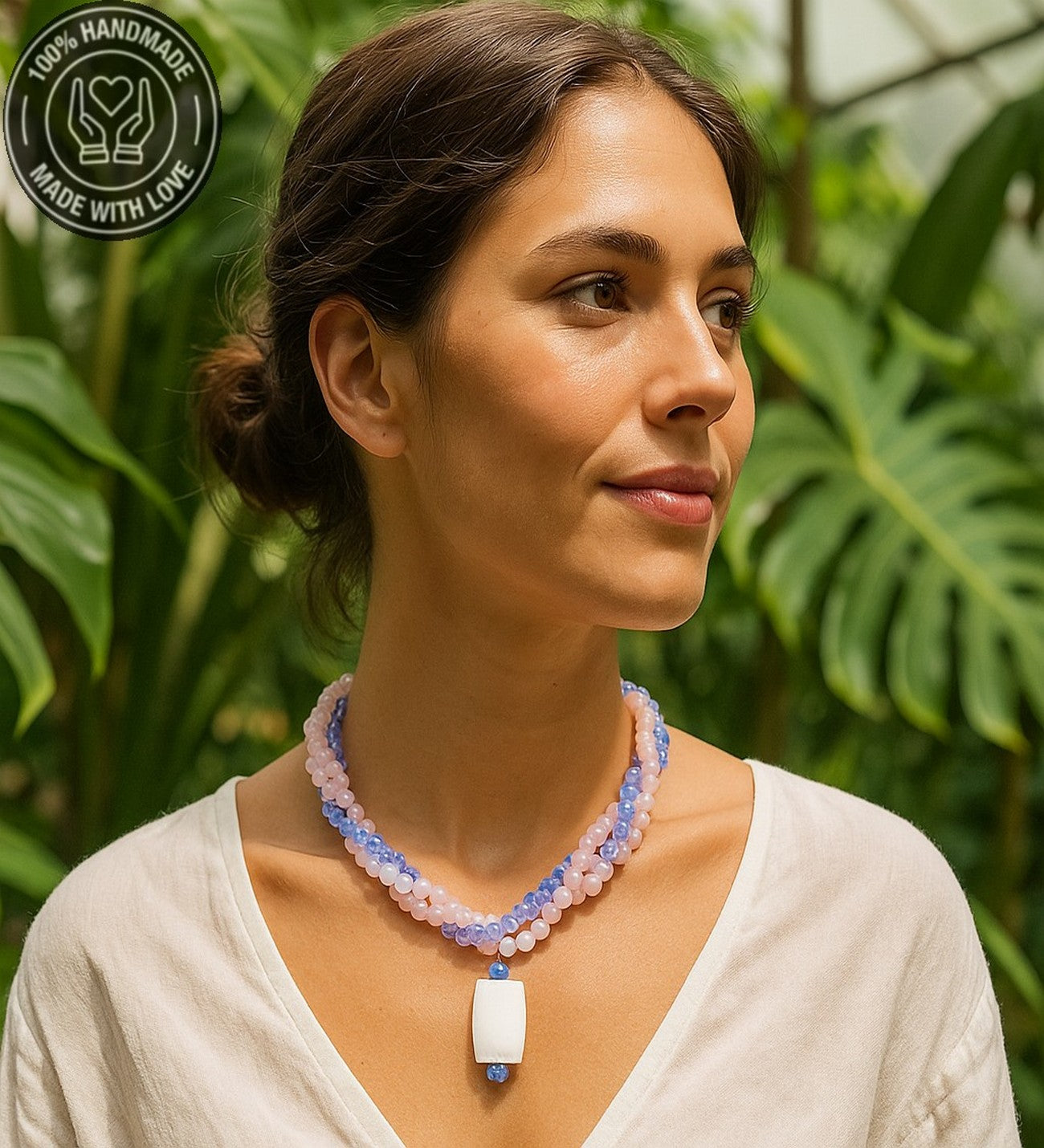 Kuvars Kristal 3 Sıralı Şifa Arınma Ve Enerji Kolyesi