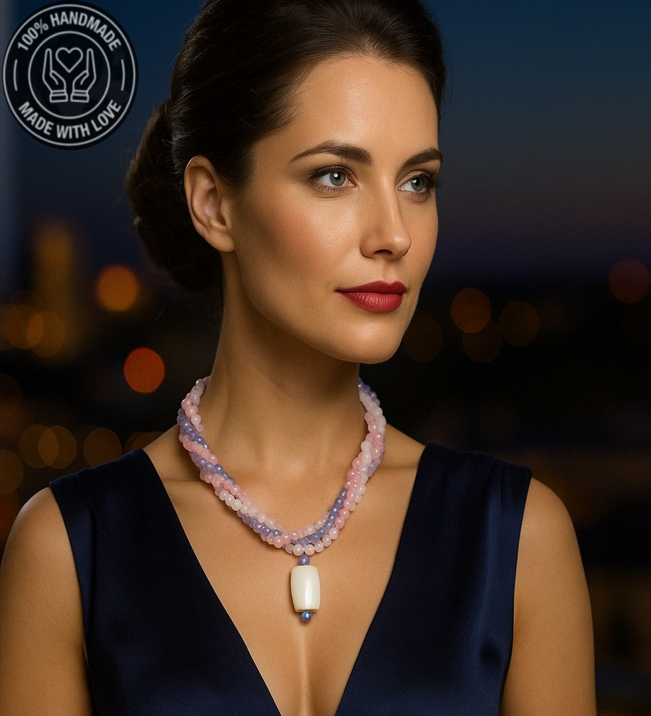 Kuvars Kristal 3 Sıralı Şifa Arınma Ve Enerji Kolyesi