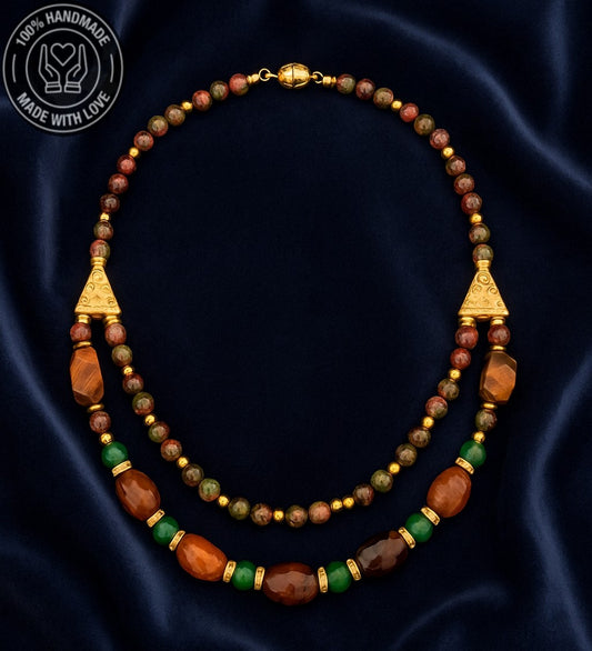 Akik Jasper Nazardan Koruma Ve Canlılık Kolyesi