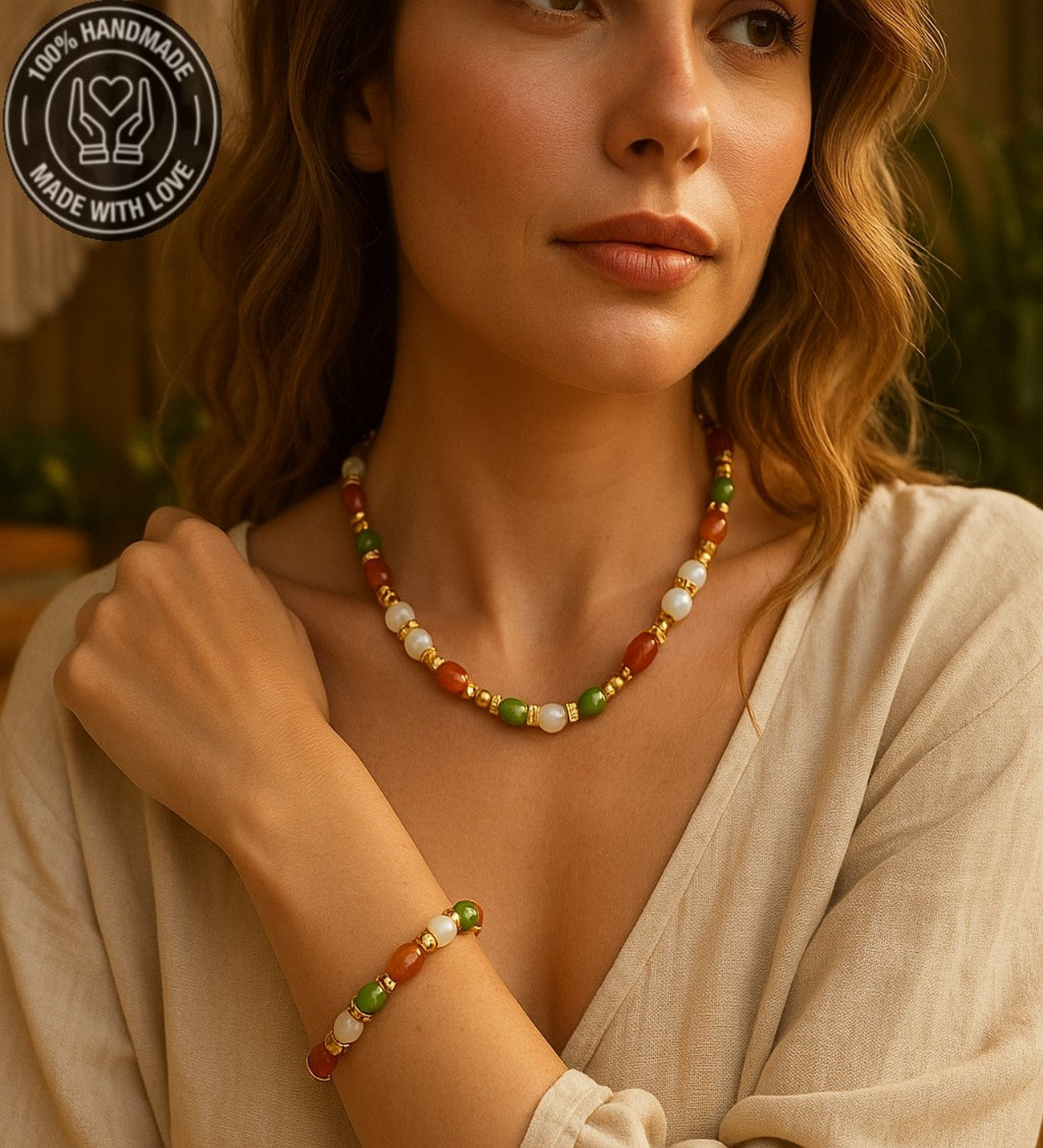 Akik Ceyt Nazardan Korunma Denge Ve Güç Kolye Bileklik Seti