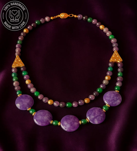 Ametist Akik Ceyt 2 Sıralı Şans Huzur Ve Denge Kolyesi