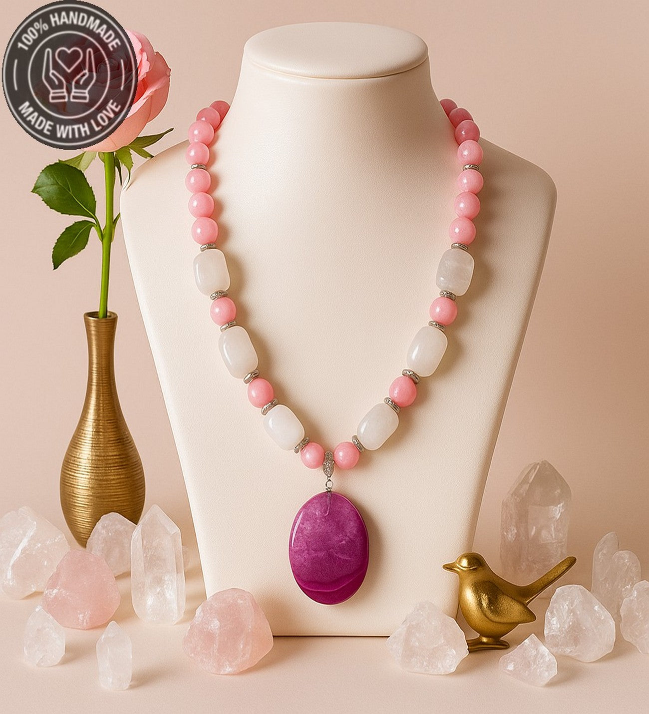 Dumanlı Kuvars Jasper Denge, Koruma Ve Pozitif Enerji Kolyesi