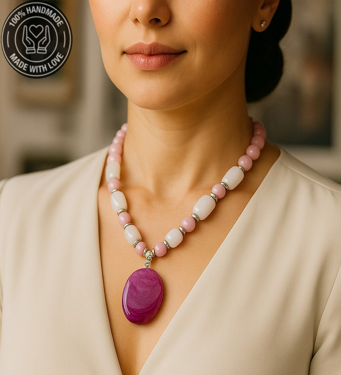 Dumanlı Kuvars Jasper Denge, Koruma Ve Pozitif Enerji Kolyesi