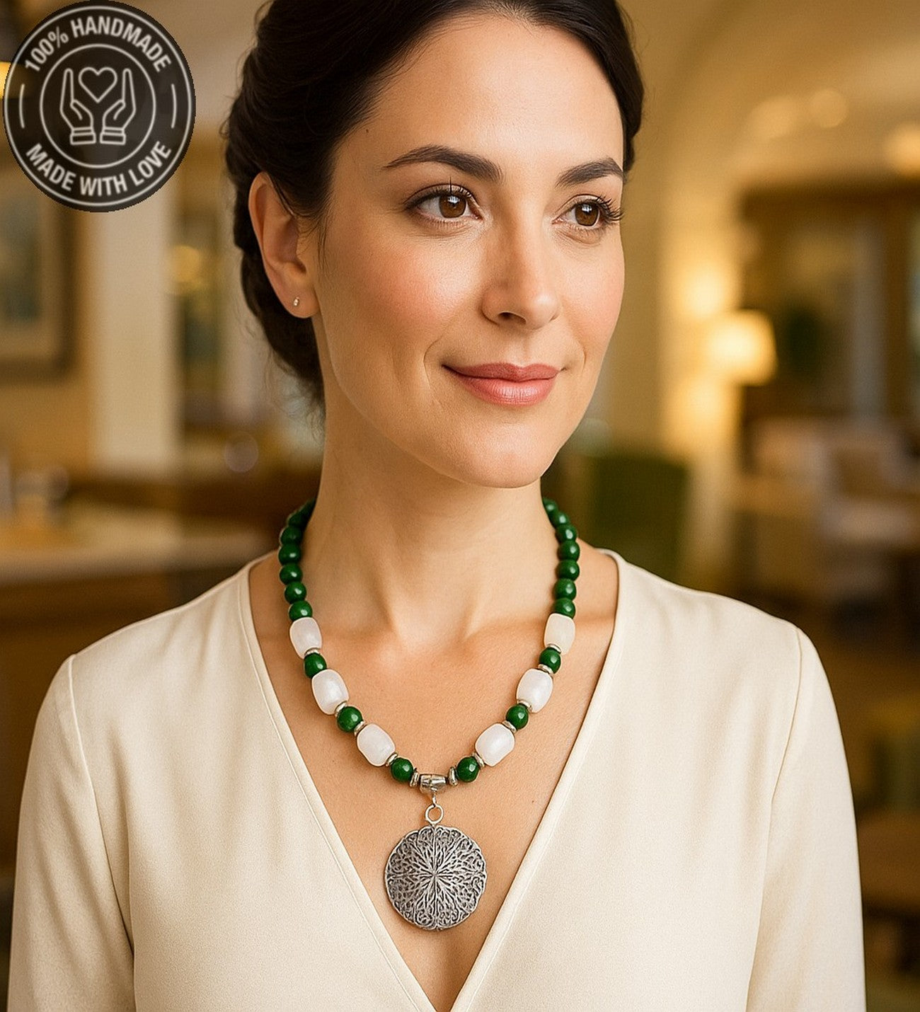 Dumanlı Kuvars Jasper Denge, Koruma Ve Pozitif Enerji Kolyesi