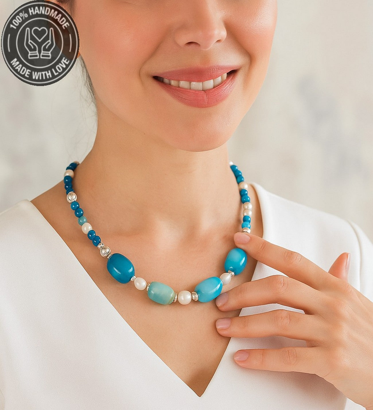 Akik Inci Stres Azaltma Duygusal Denge Ve Nazar Koruması Elit Serisi Kolye