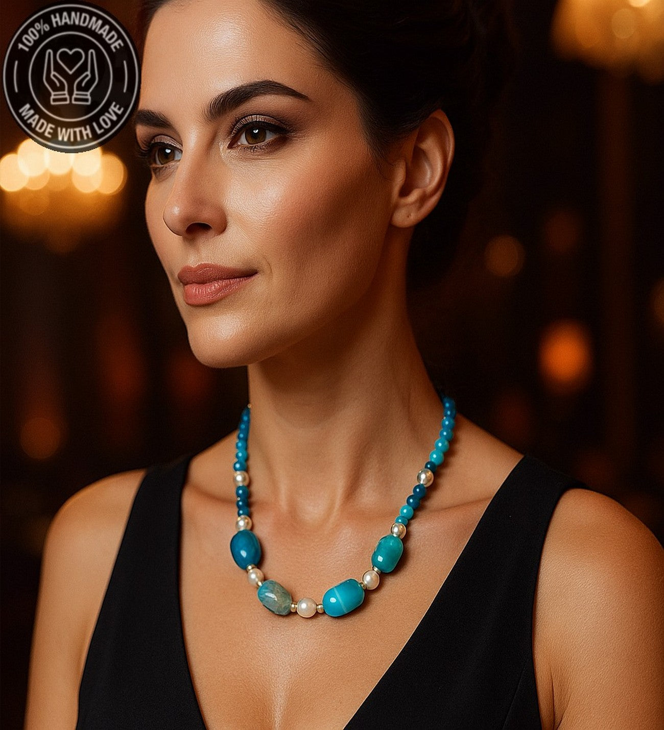 Akik Inci Stres Azaltma Duygusal Denge Ve Nazar Koruması Elit Serisi Kolye